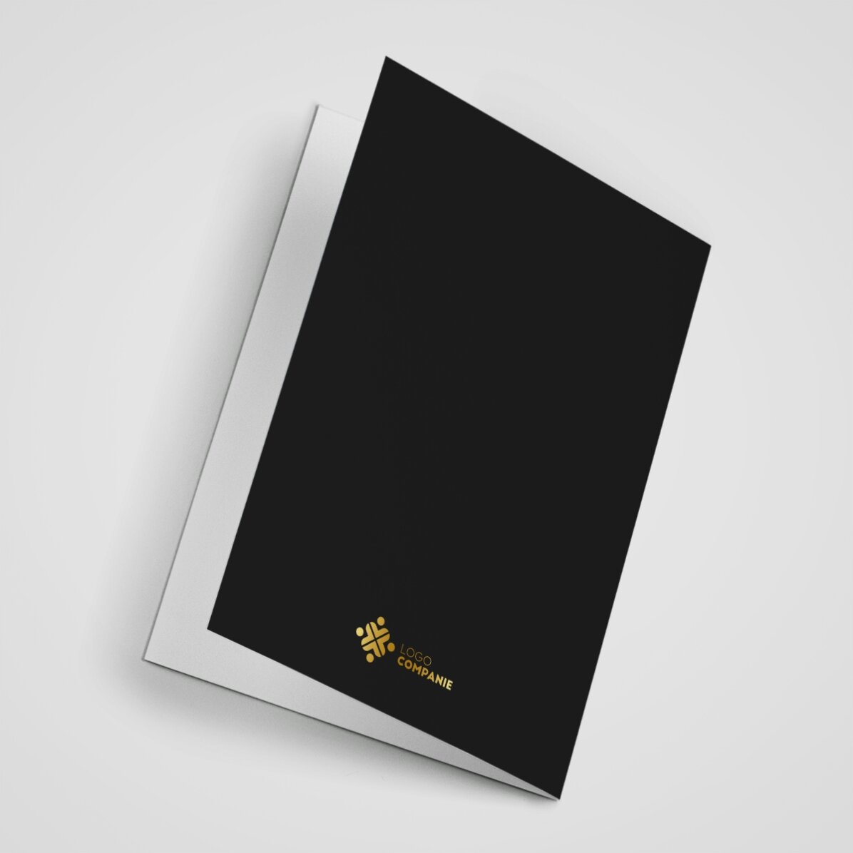 Carte de vœux personnalisée avec logo et message - Sapin de Noël doré