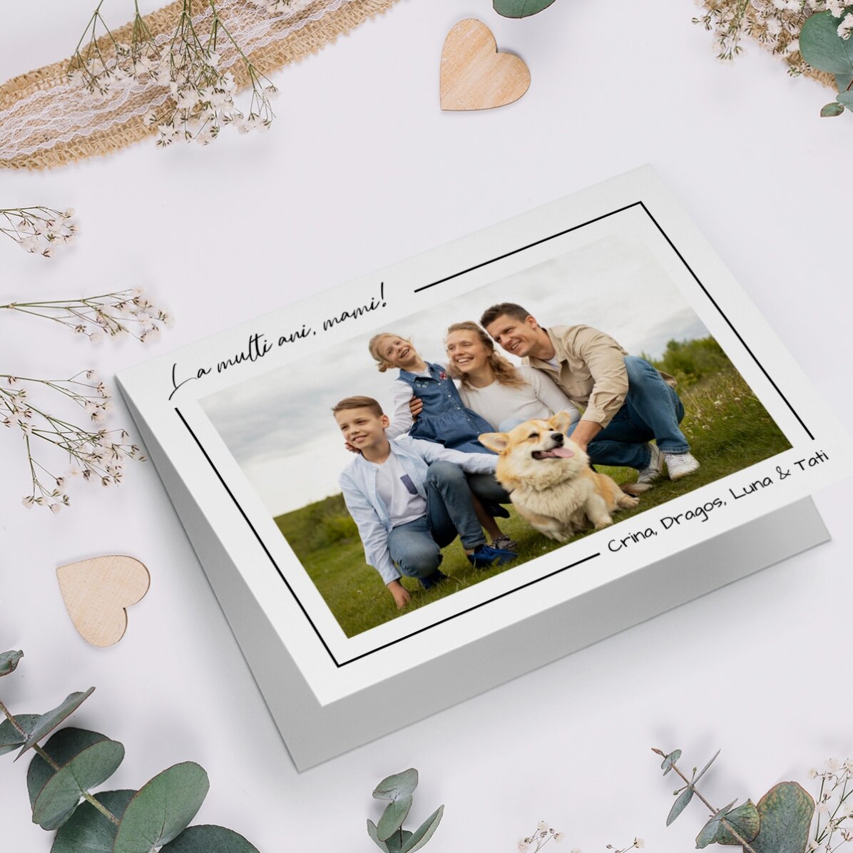 Carte de vœux personnalisée avec une photo au format paysage et un texte