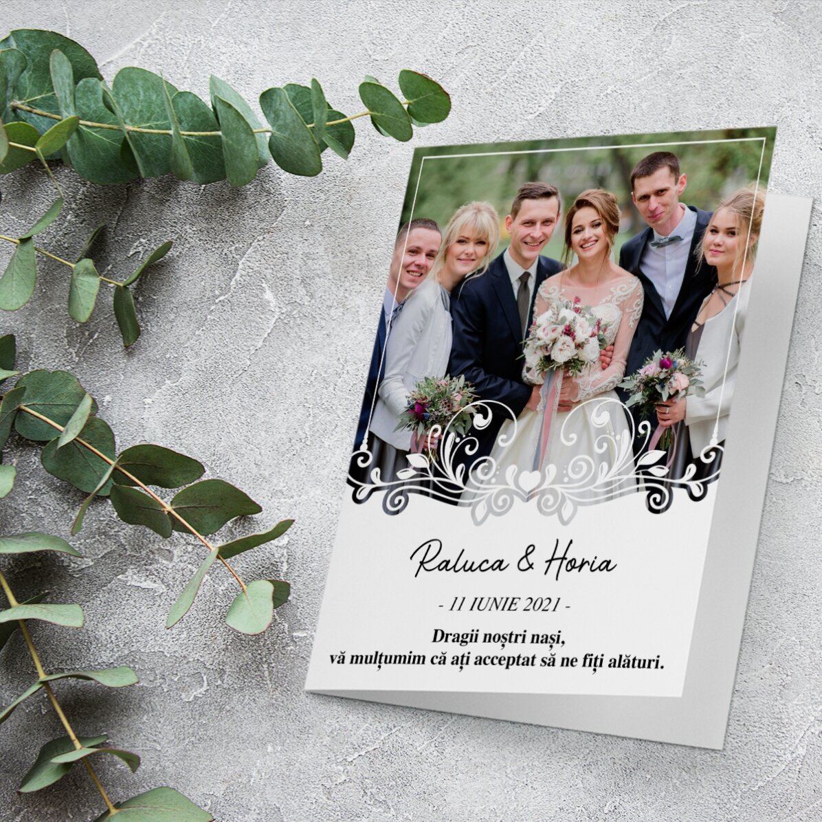Carte de vœux personnalisée avec une photo et un texte - Mariage
