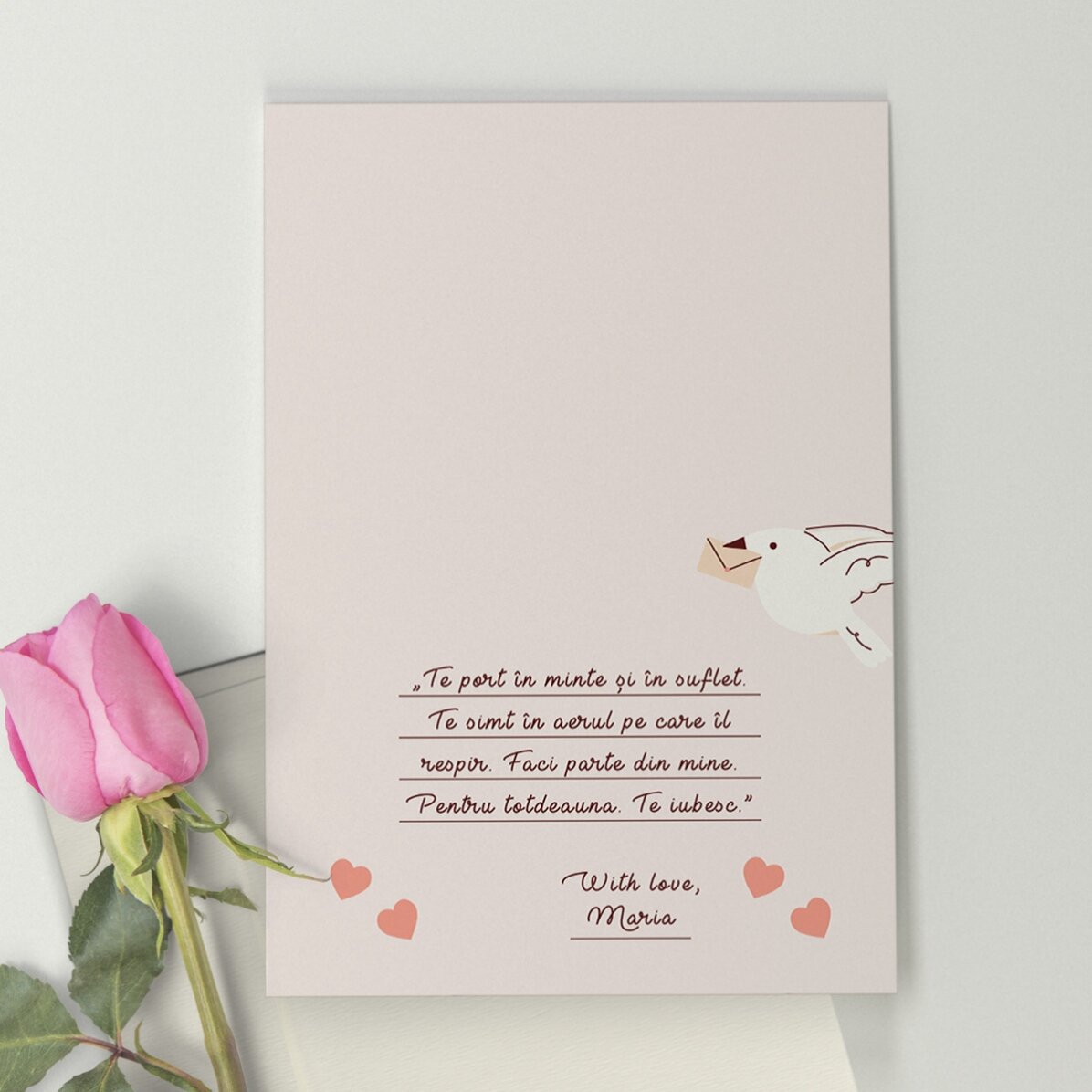Carte de vœux personnalisée avec photo et message - Notre amour infini