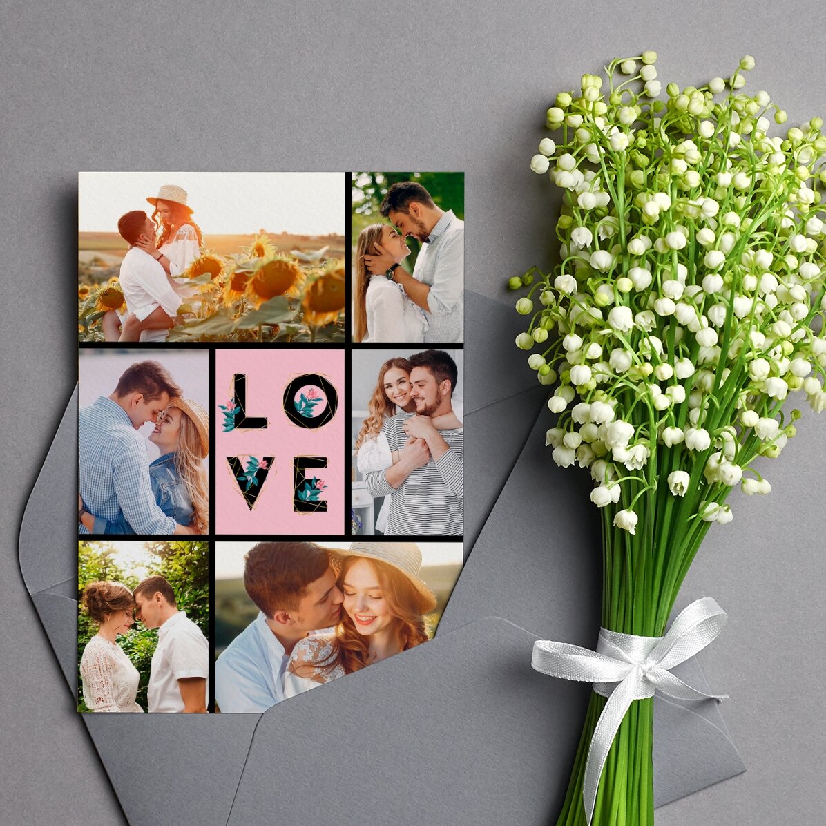 Carte de vœux personnalisée avec photos - Love