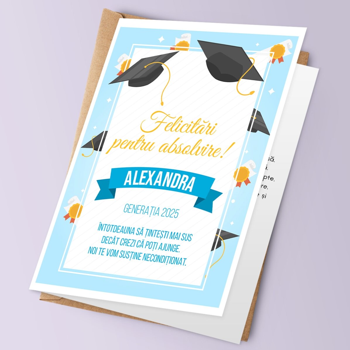 Carte de vœux personnalisée avec texte - Remise des diplômes