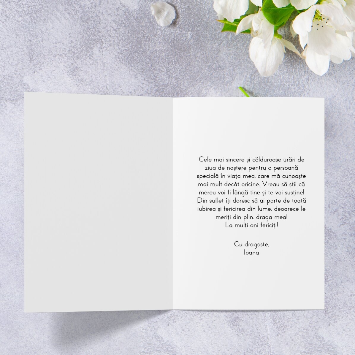Carte de vœux personnalisée avec texte - Élégance