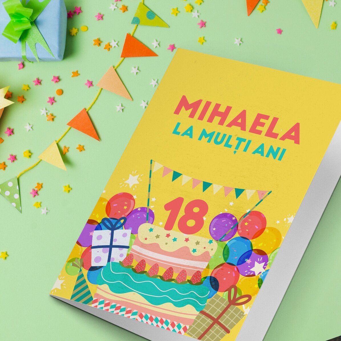 Carte de vœux personnalisée avec texte - Joyeux anniversaire !