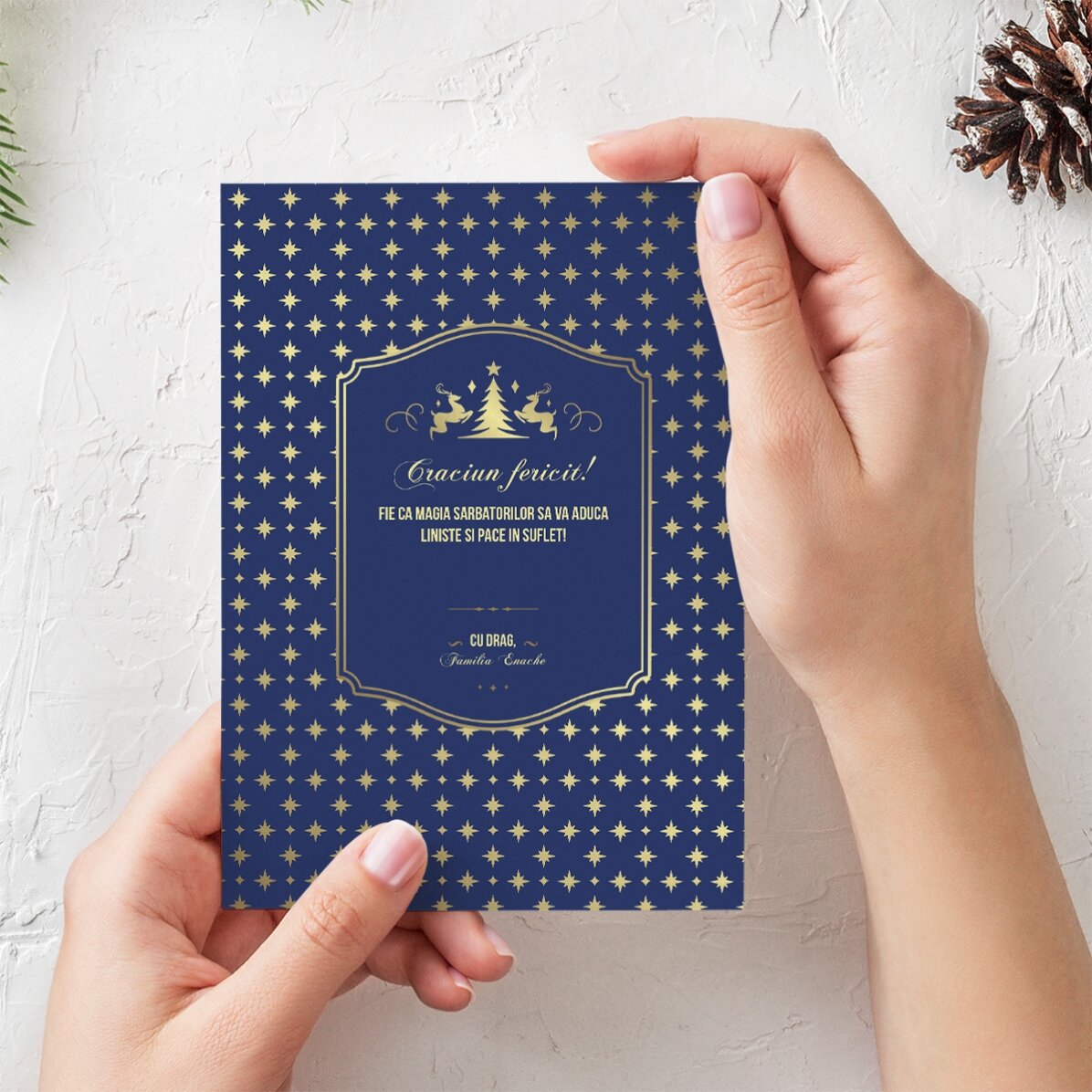 Carte de vœux personnalisée avec texte - Modèle Sparkle