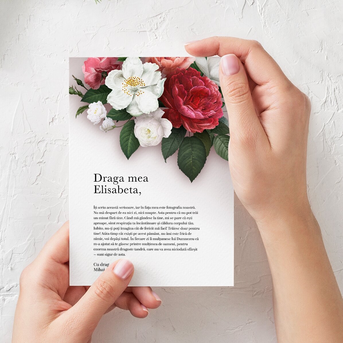 Carte de vœux personnalisée avec texte - Lettre d