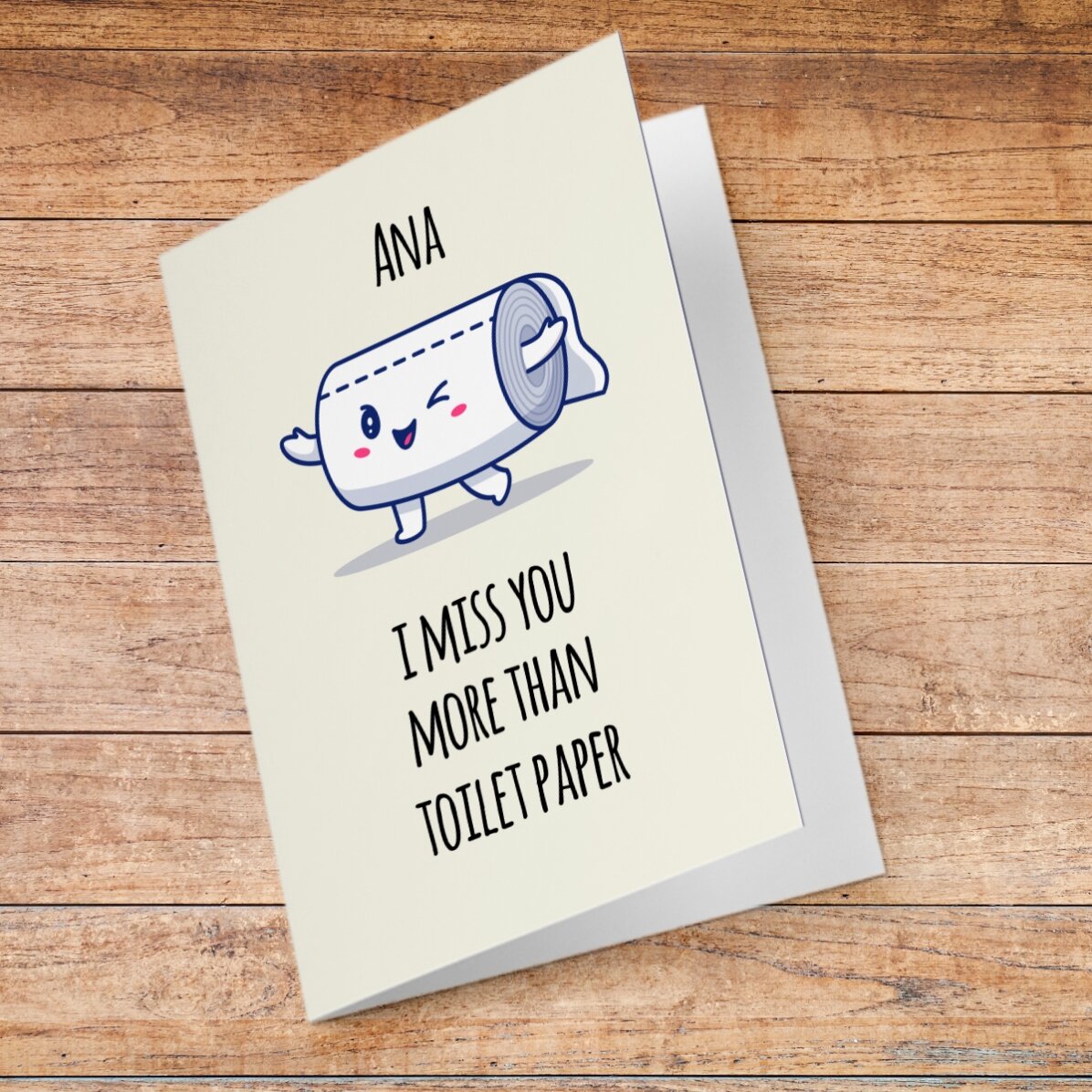 Carte de vœux personnalisée avec texte - Papier toilette