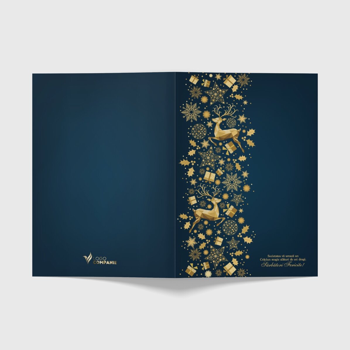 Carte de vœux personnalisée recto-verso avec texte et logo - Histoire de Noël