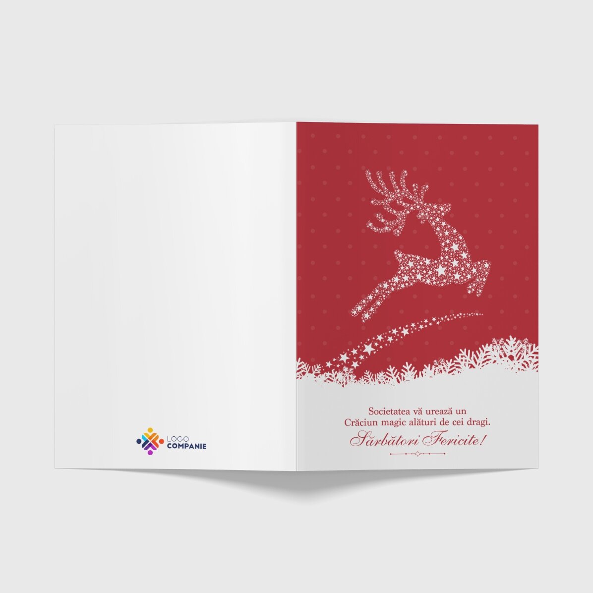Carte de vœux personnalisée recto-verso avec texte et logo - La magie de Noël
