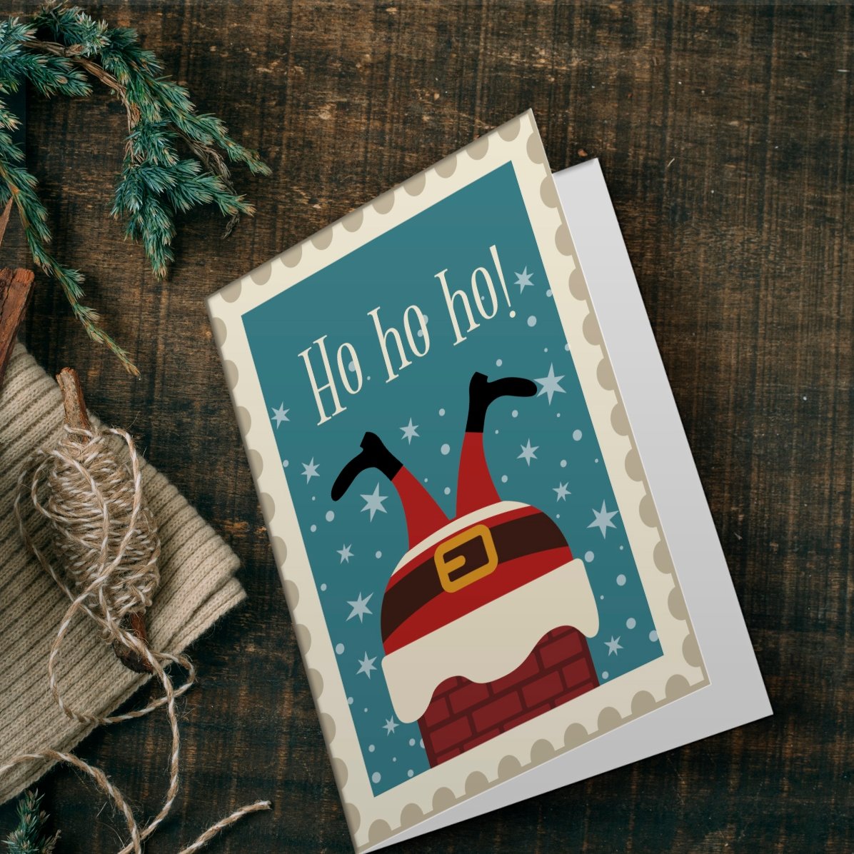 Carte de vœux personnalisée - Ho ho ho !