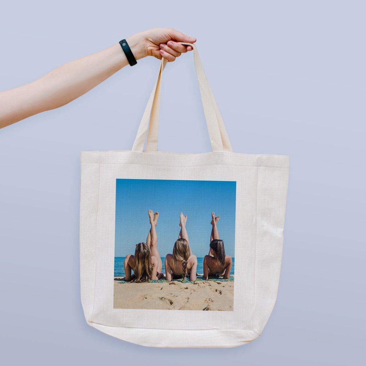 Sac de plage personnalisé avec une photo