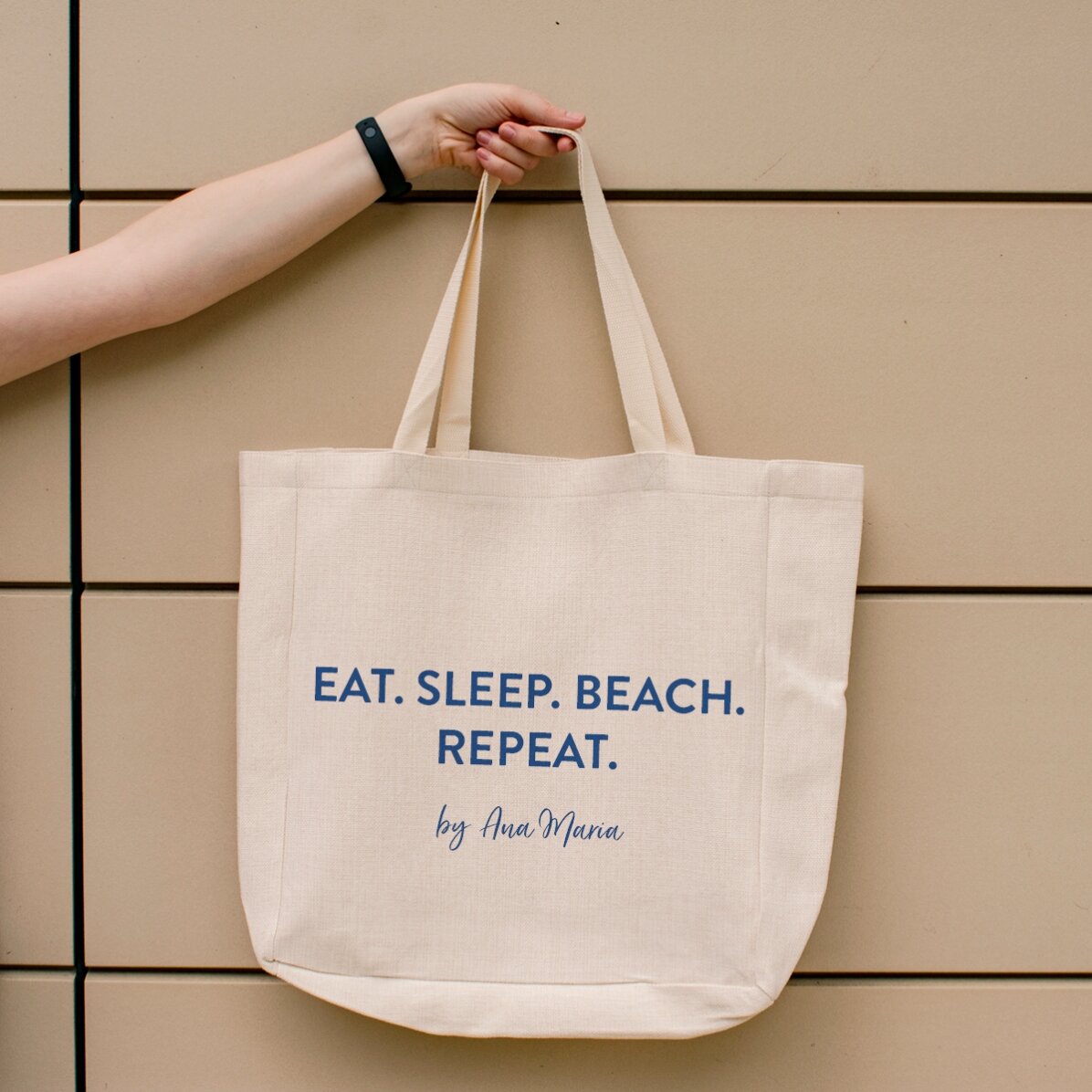 Sac de plage personnalisé avec inscription - Beach. Repeat