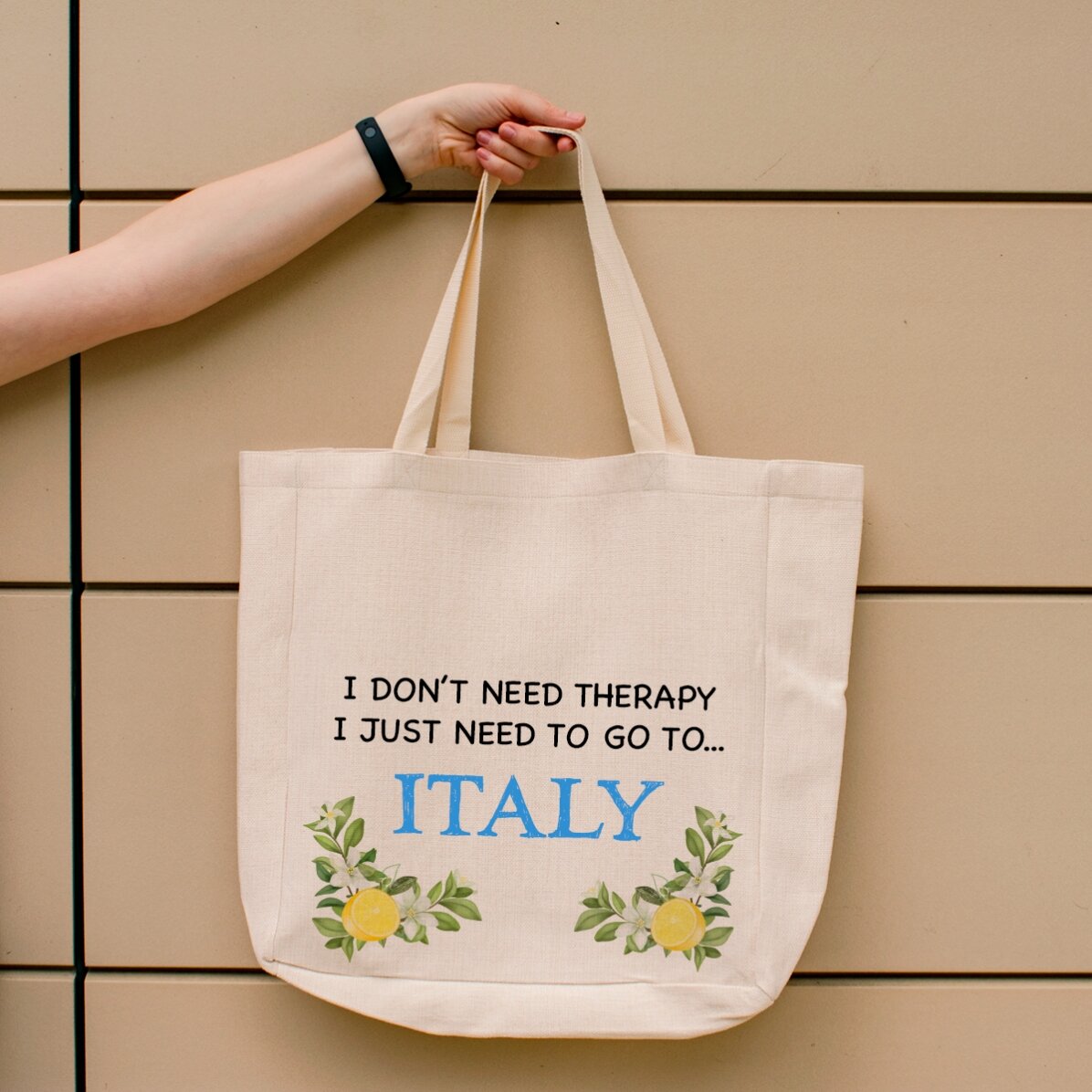 Sac de plage personnalisé avec inscription - Italie