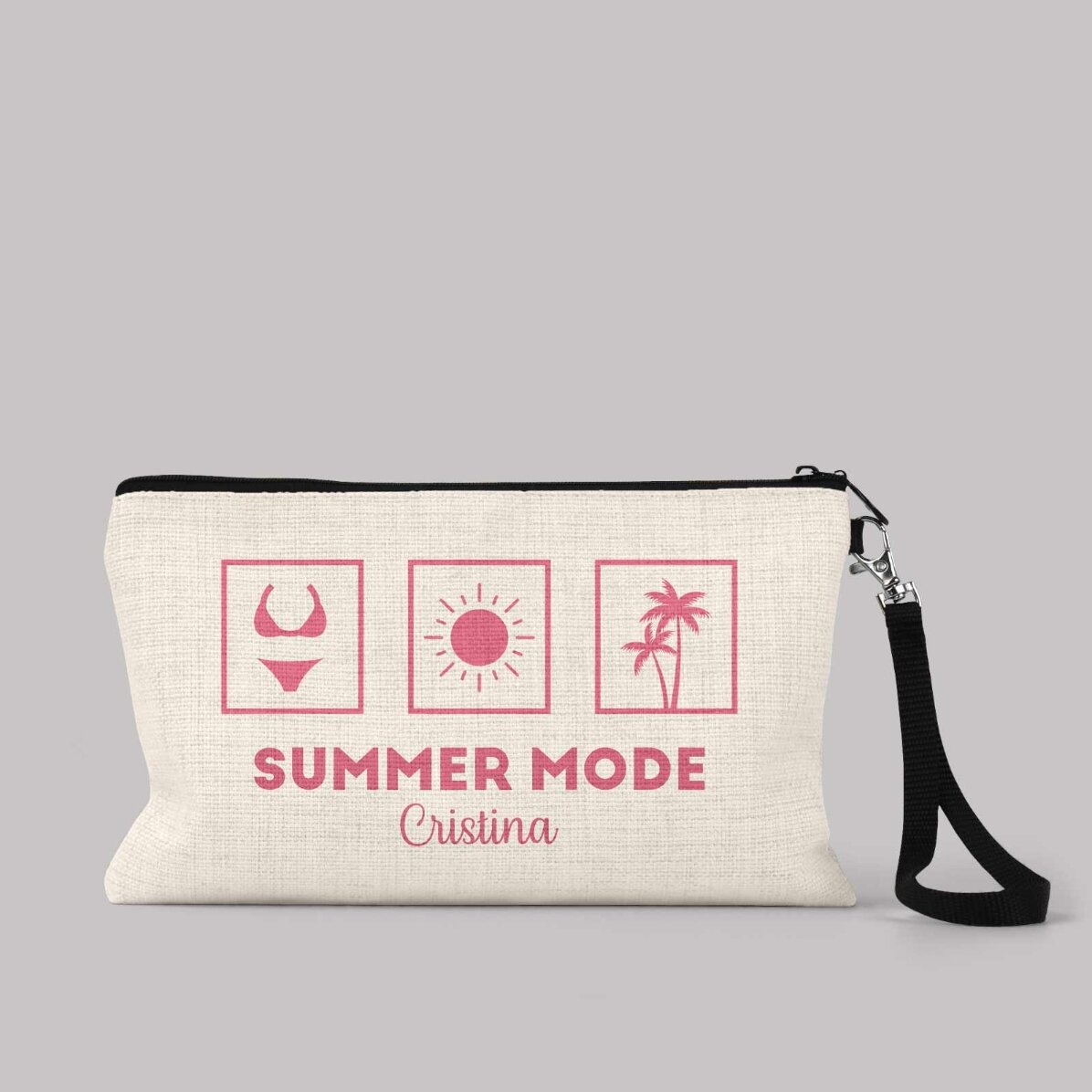 Petite pochette pour accessoires personnalisée avec un texte - Summer Mode