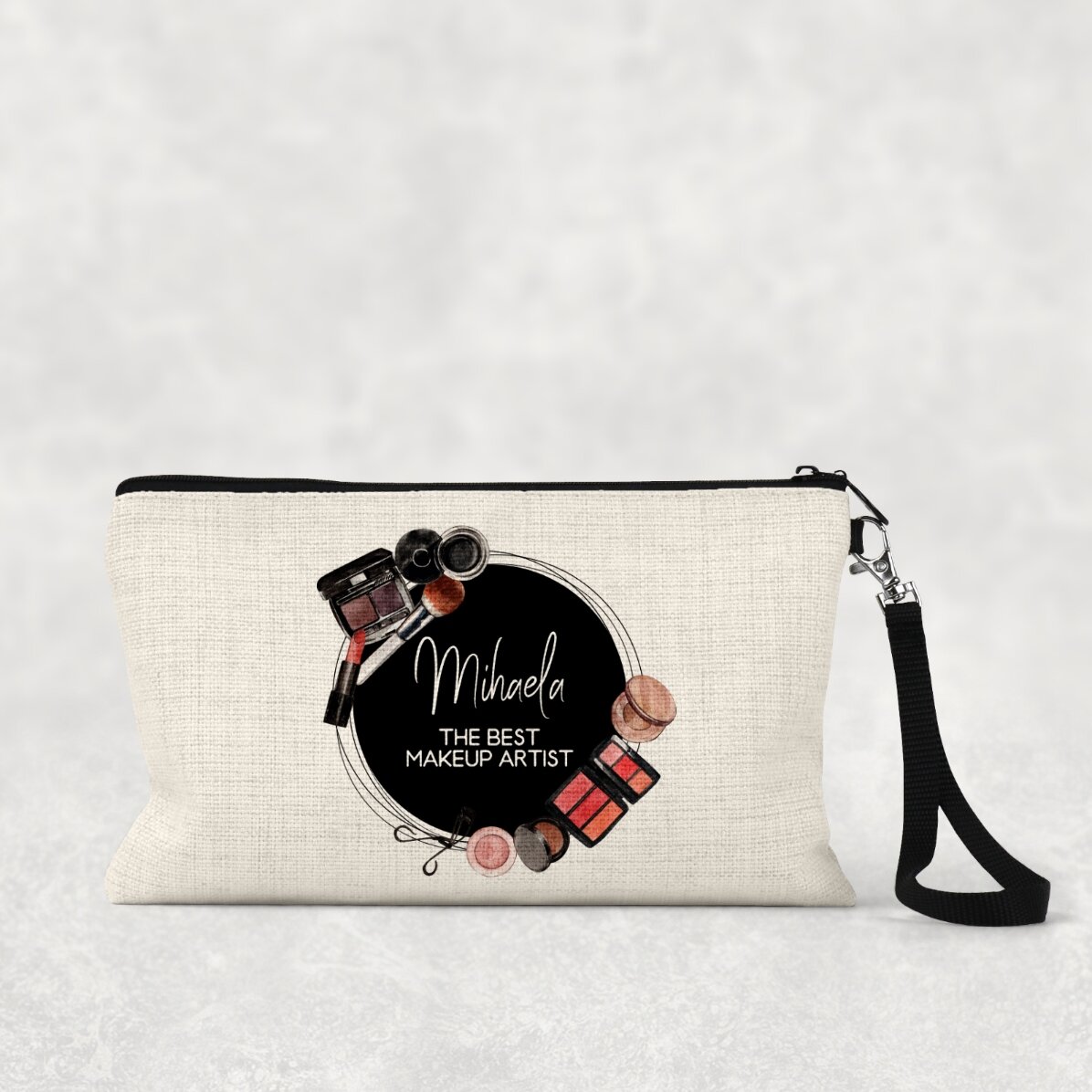 Trousse à maquillage personnalisée avec inscription - Maquilleuse professionnelle