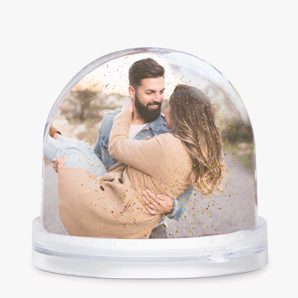 Globe de bureau personnalisé avec 2 photos