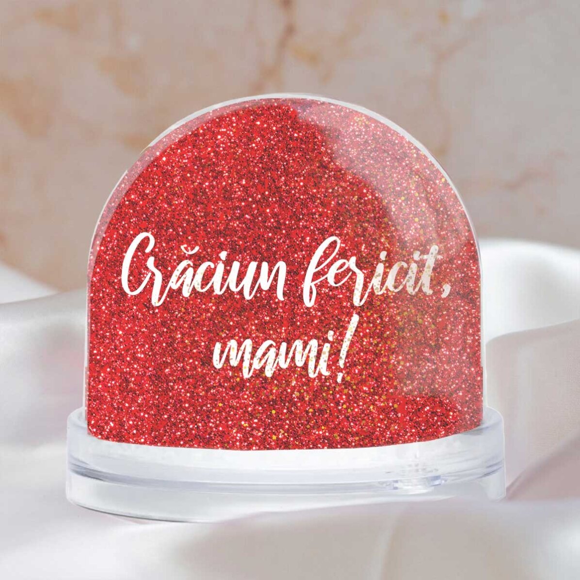 Boule de Noël de bureau personnalisée avec un message et une photo - Joyeux Noël !