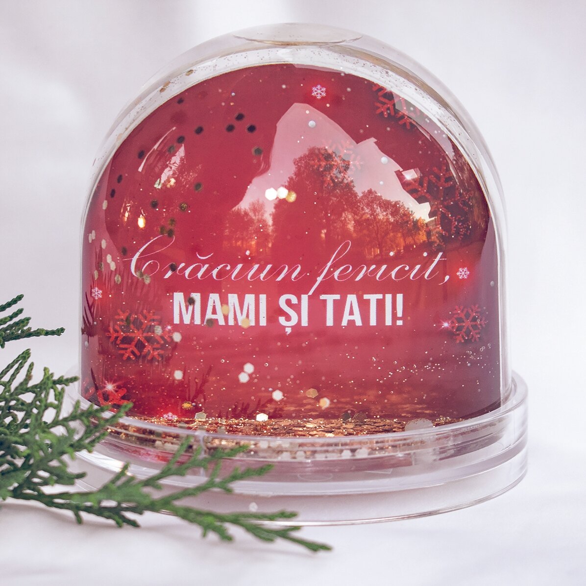 Boule de Noël de bureau personnalisée avec photo et message - Joyeux Noël !