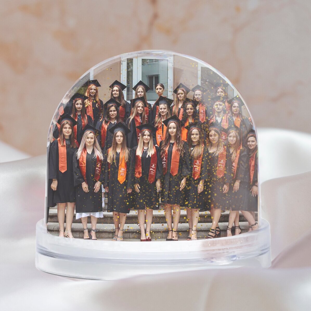 Globe de bureau personnalisé avec photo et texte - Remise des diplômes
