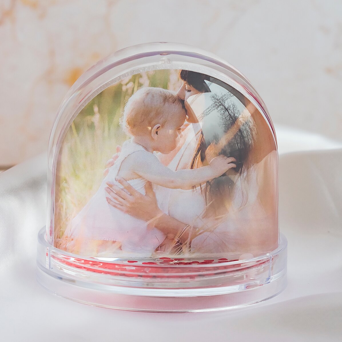 Globe de bureau personnalisé avec photo et texte - La meilleure maman