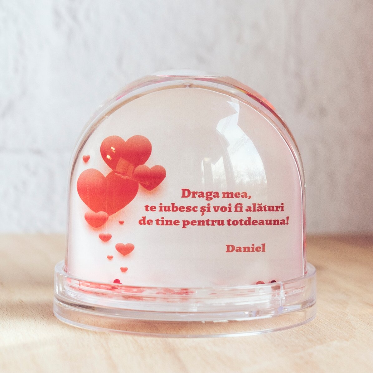 Globe de bureau personnalisé avec photo et texte - Déclaration d