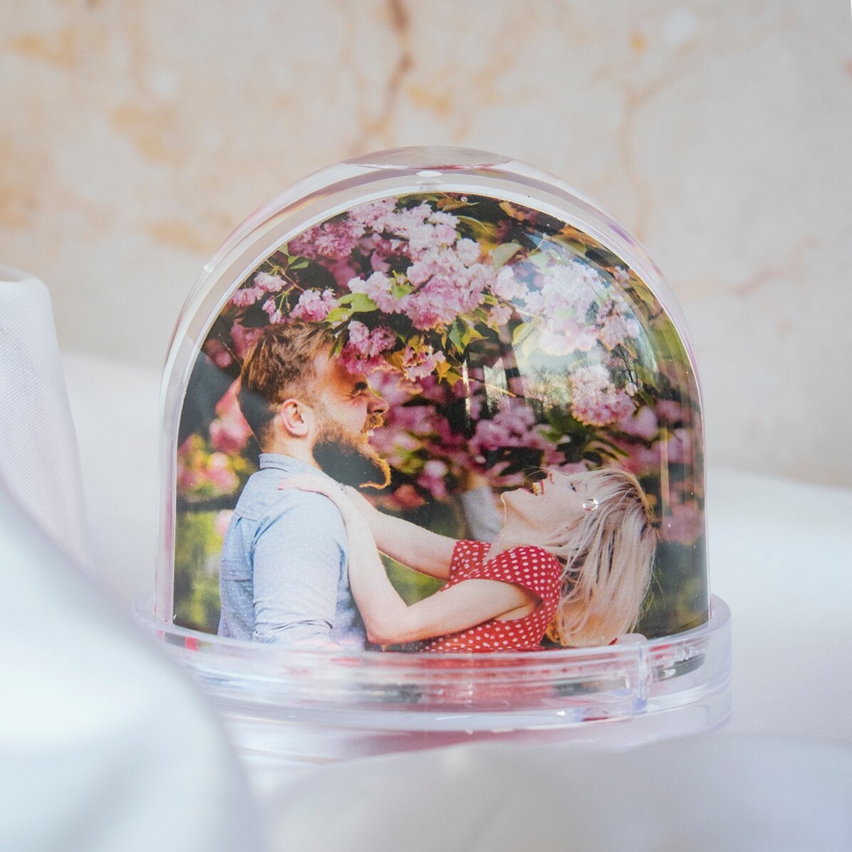 Globe de bureau personnalisé avec photo et texte - Memories