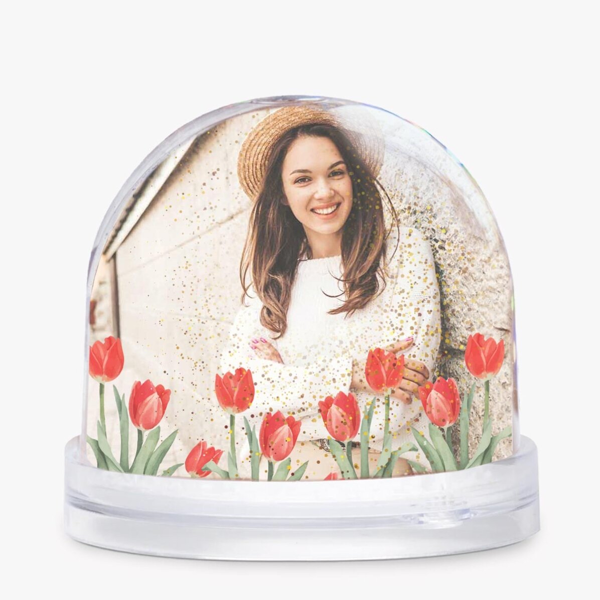 Globe de bureau personnalisé avec photo et texte - Un printemps merveilleux, tout comme toi