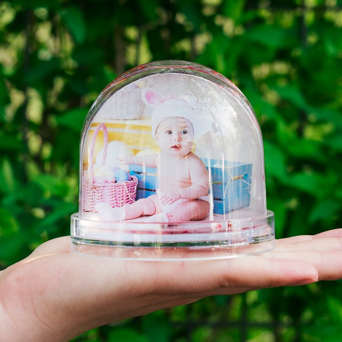 Globe de bureau personnalisé avec photo et texte - Ma première Pâques