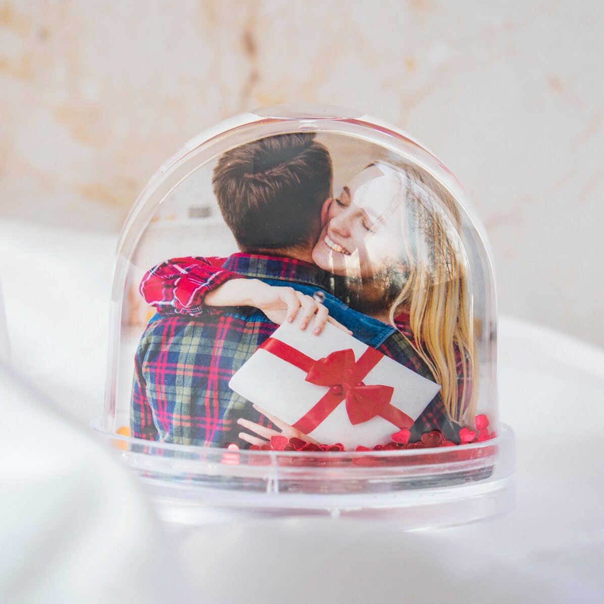 Globe de bureau personnalisé avec photo et texte - La fête de l