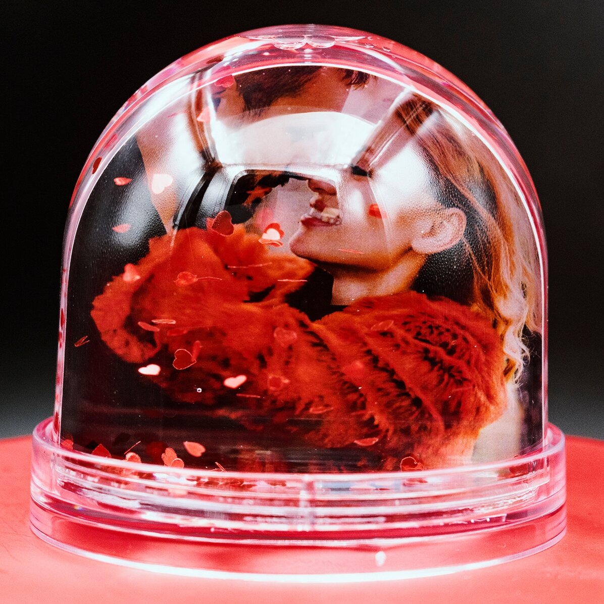 Globe de bureau personnalisé avec photo et texte - Je t
