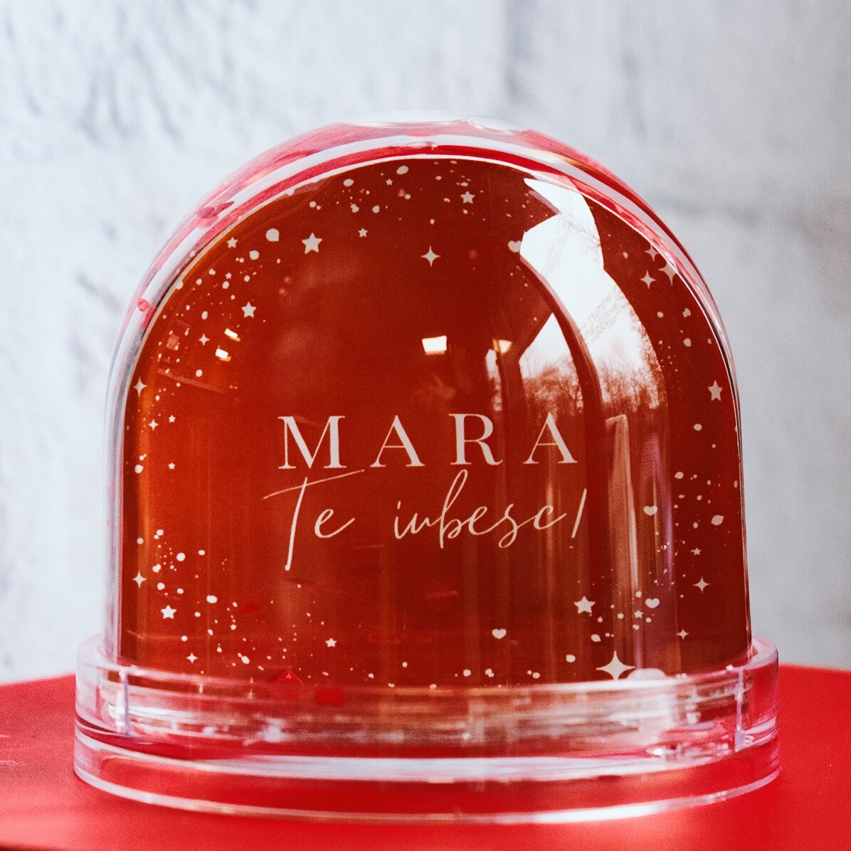 Globe de bureau personnalisé avec photo et texte - Je t
