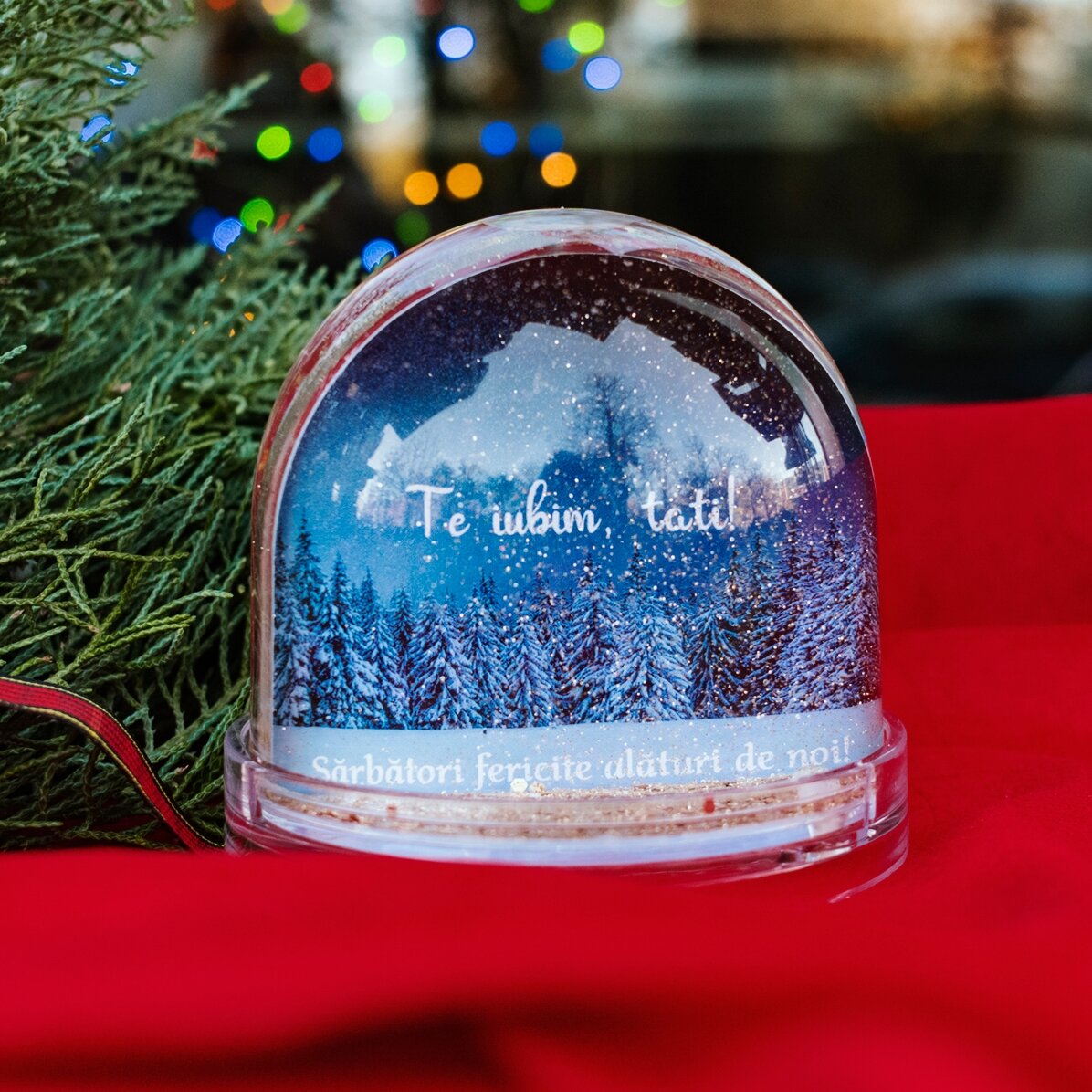 Boule de bureau personnalisée avec photo et texte - Winter dreams