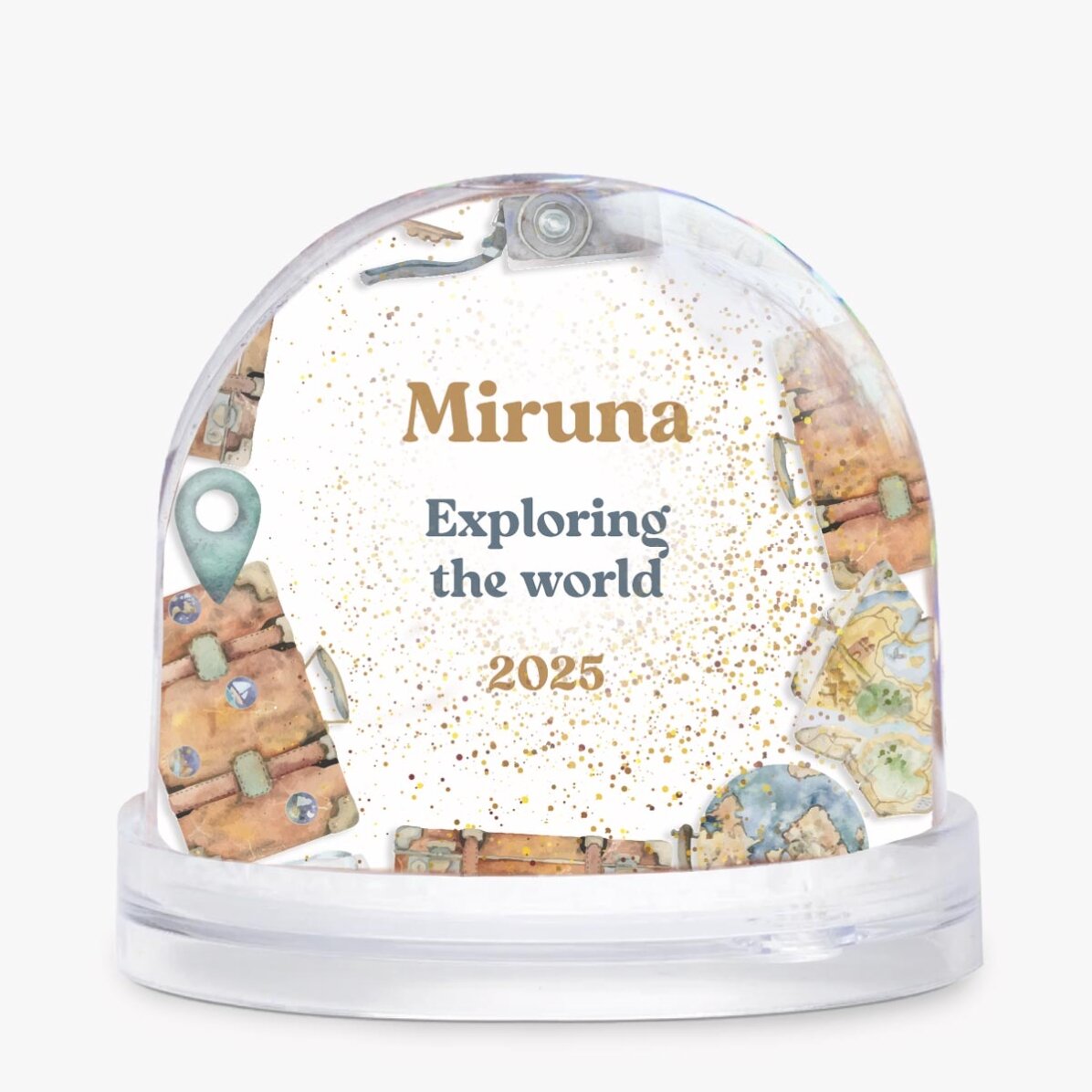 Globe de bureau personnalisé avec photo et texte - World explorer