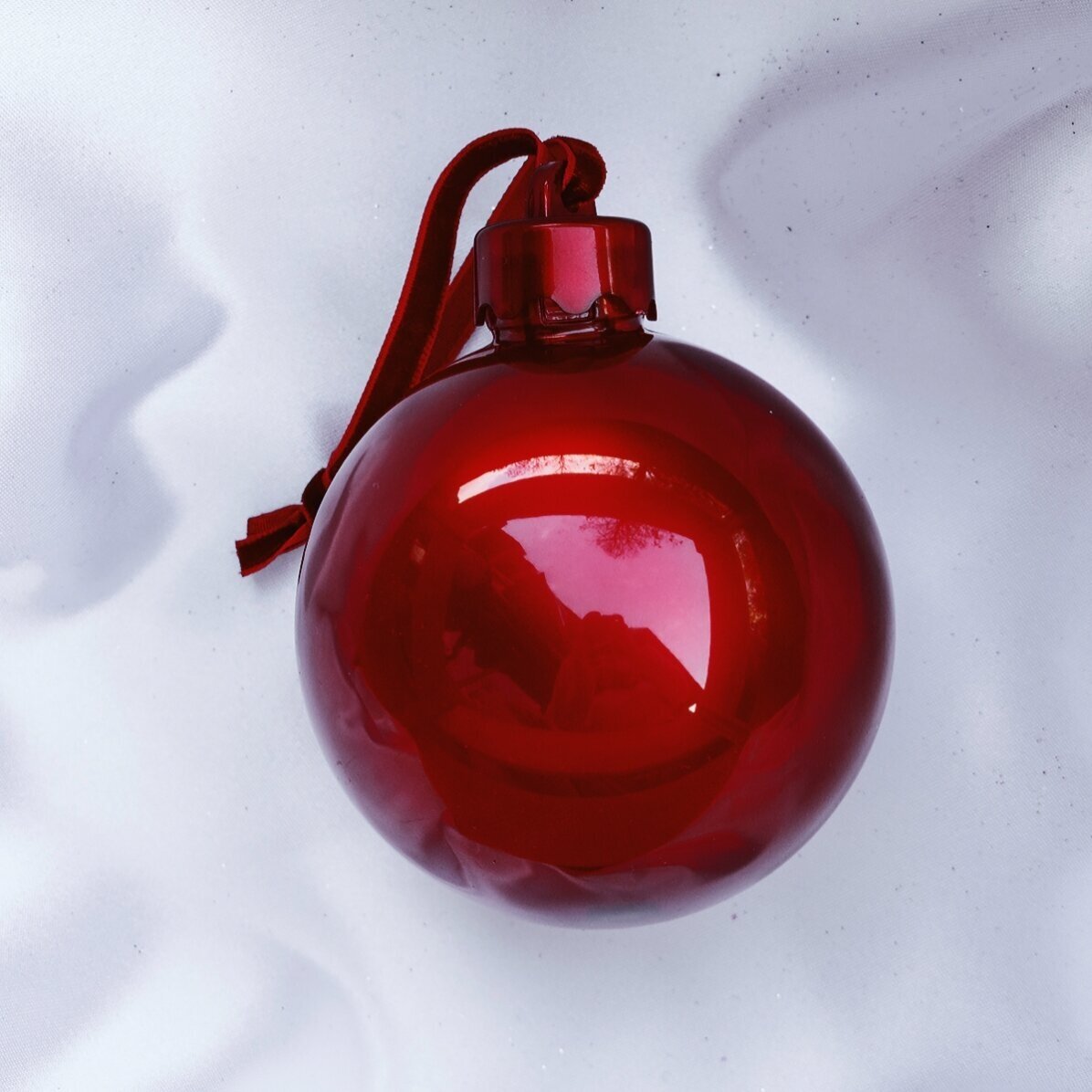 Boule de Noël personnalisée avec un message et une photo - « All I want for Christmas »