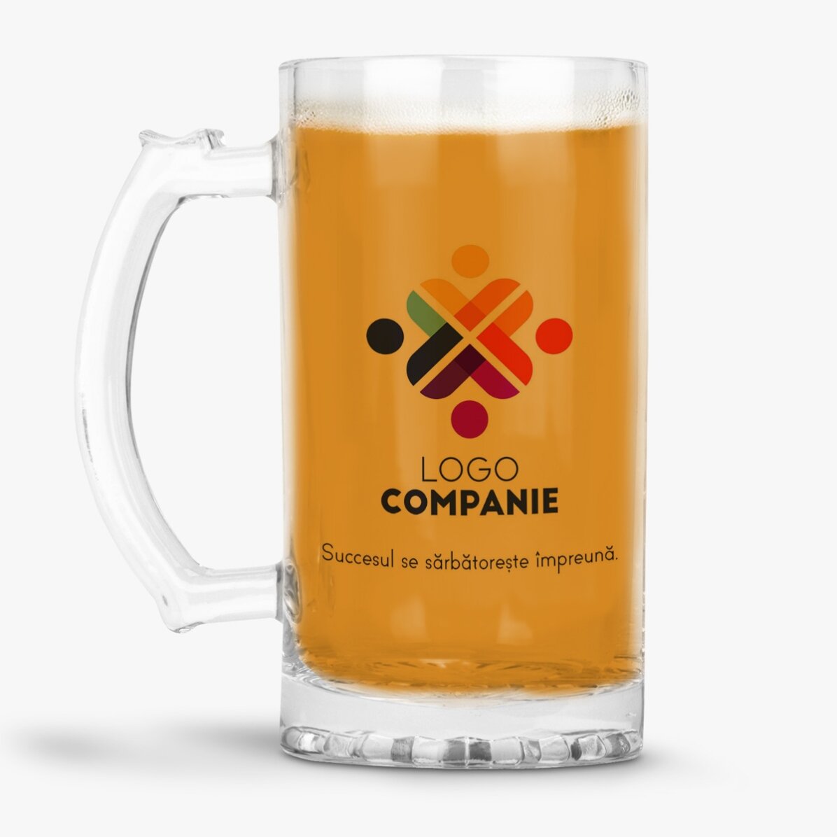Chope à bière personnalisée avec logo et texte