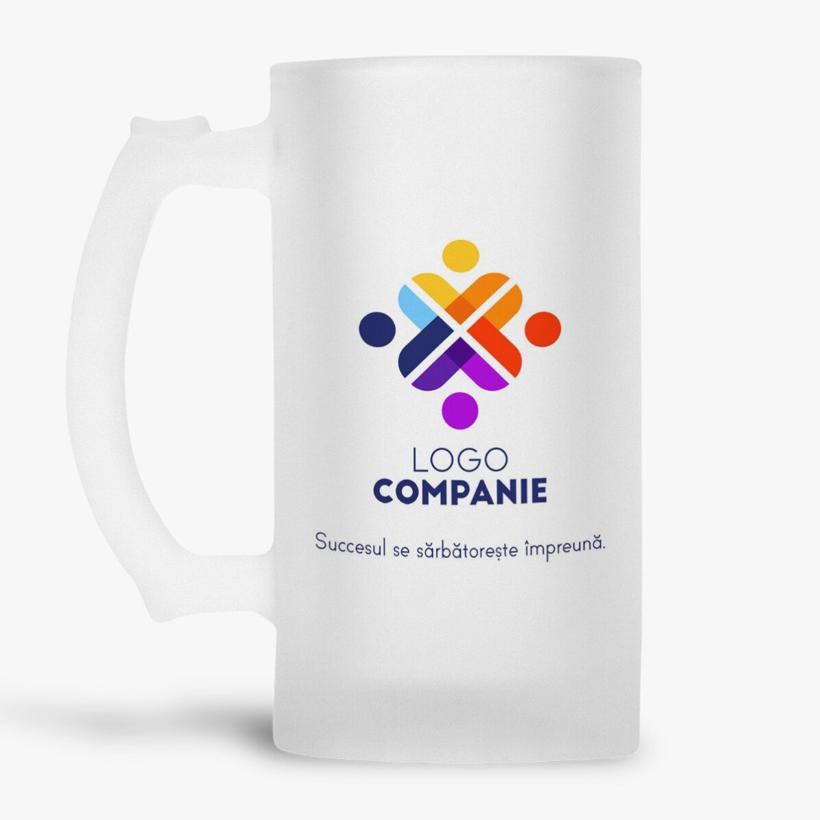Chope à bière personnalisée avec logo et texte