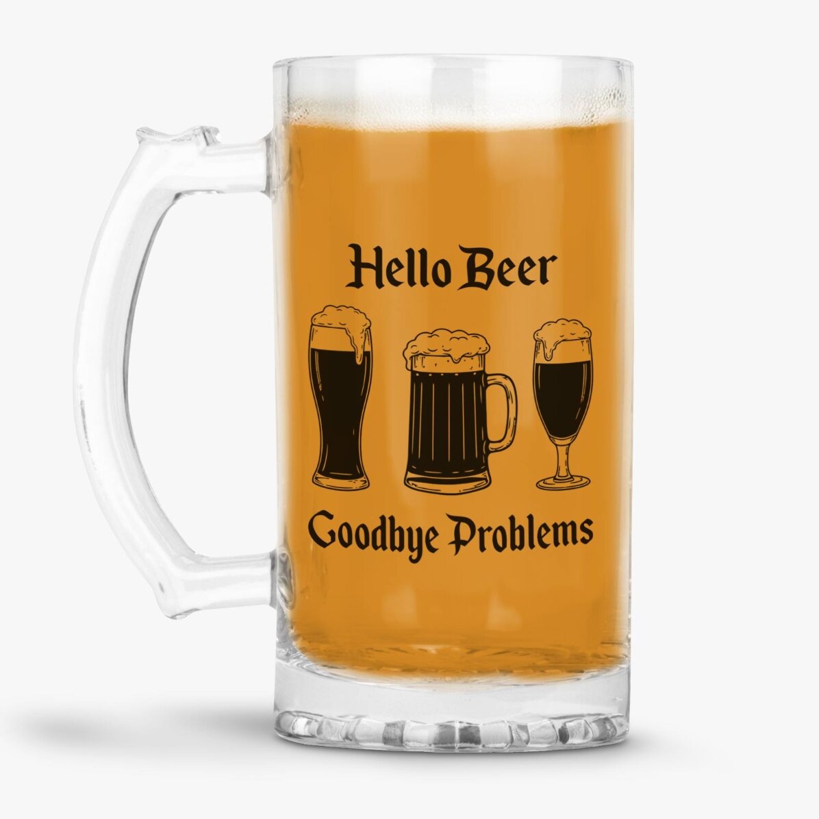 Chope à bière personnalisée avec message - Hello Beer