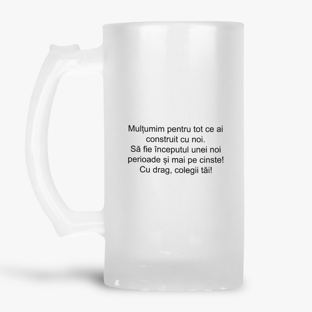Chope à bière personnalisée avec un message