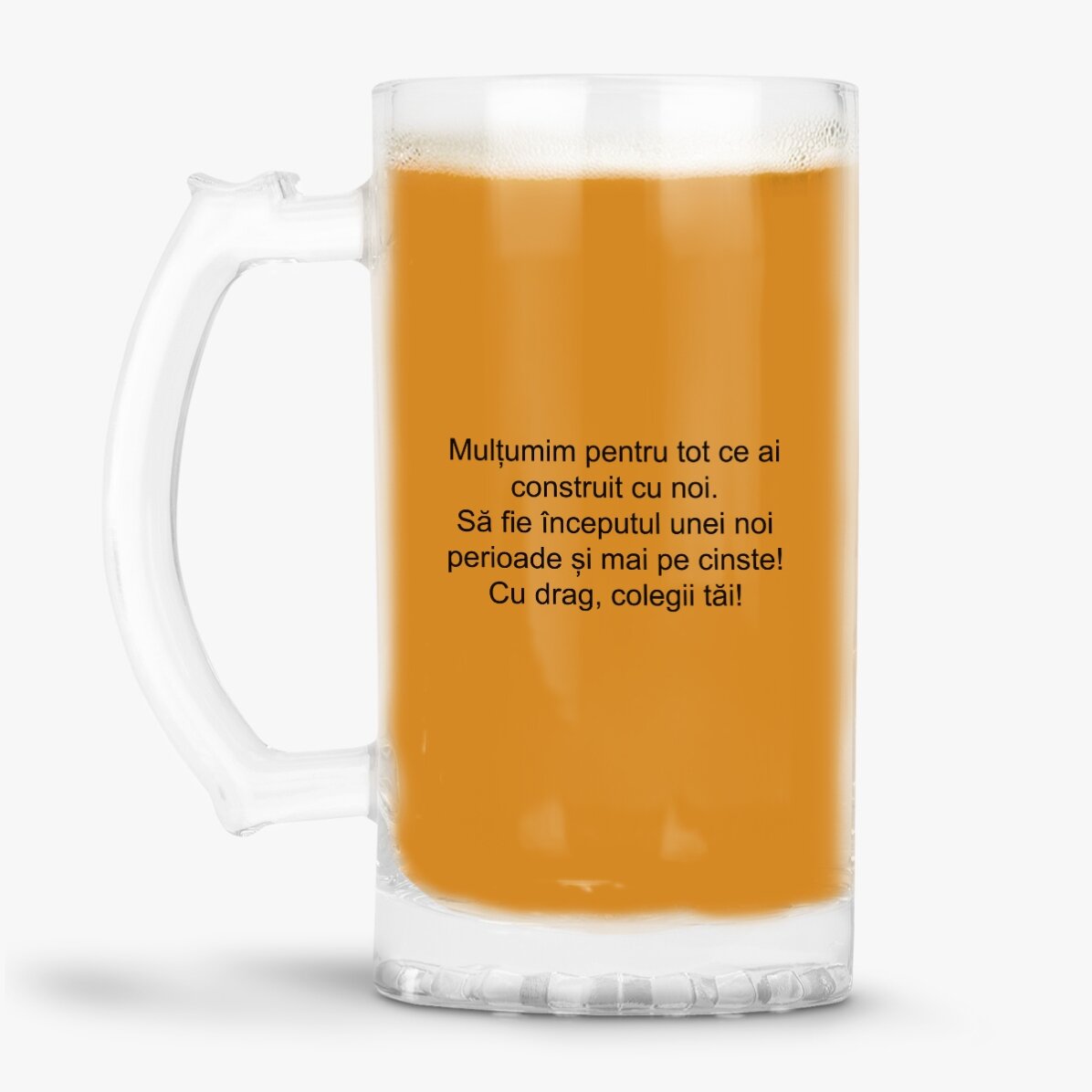 Chope à bière personnalisée avec un message