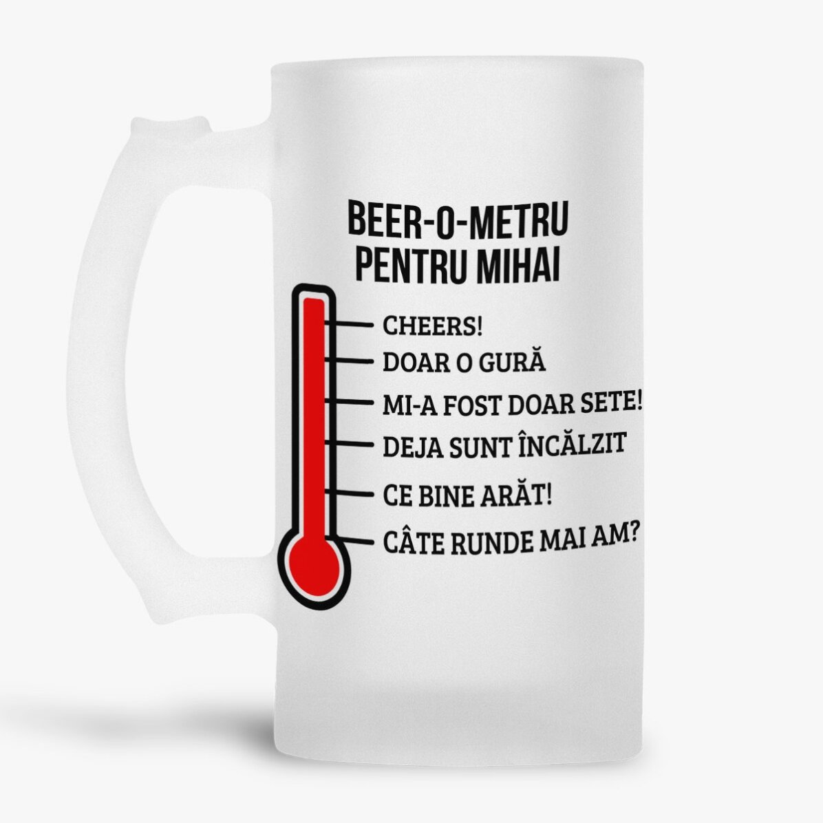Chope à bière personnalisée avec un texte - Beer-o-meter