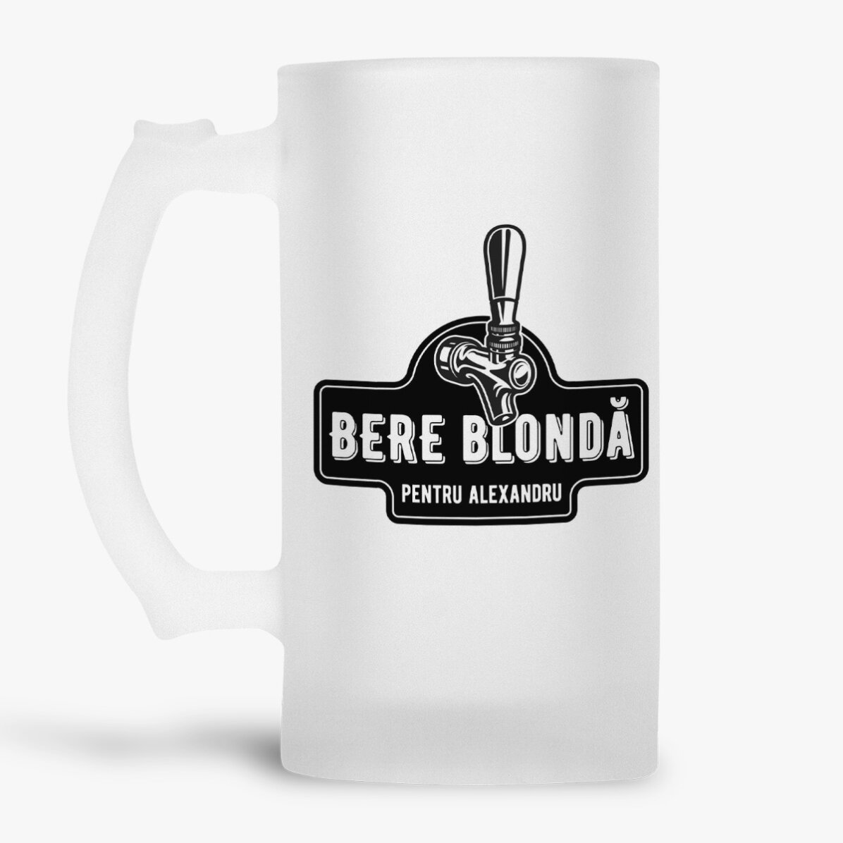 Chope à bière personnalisée avec inscription - Bière blonde