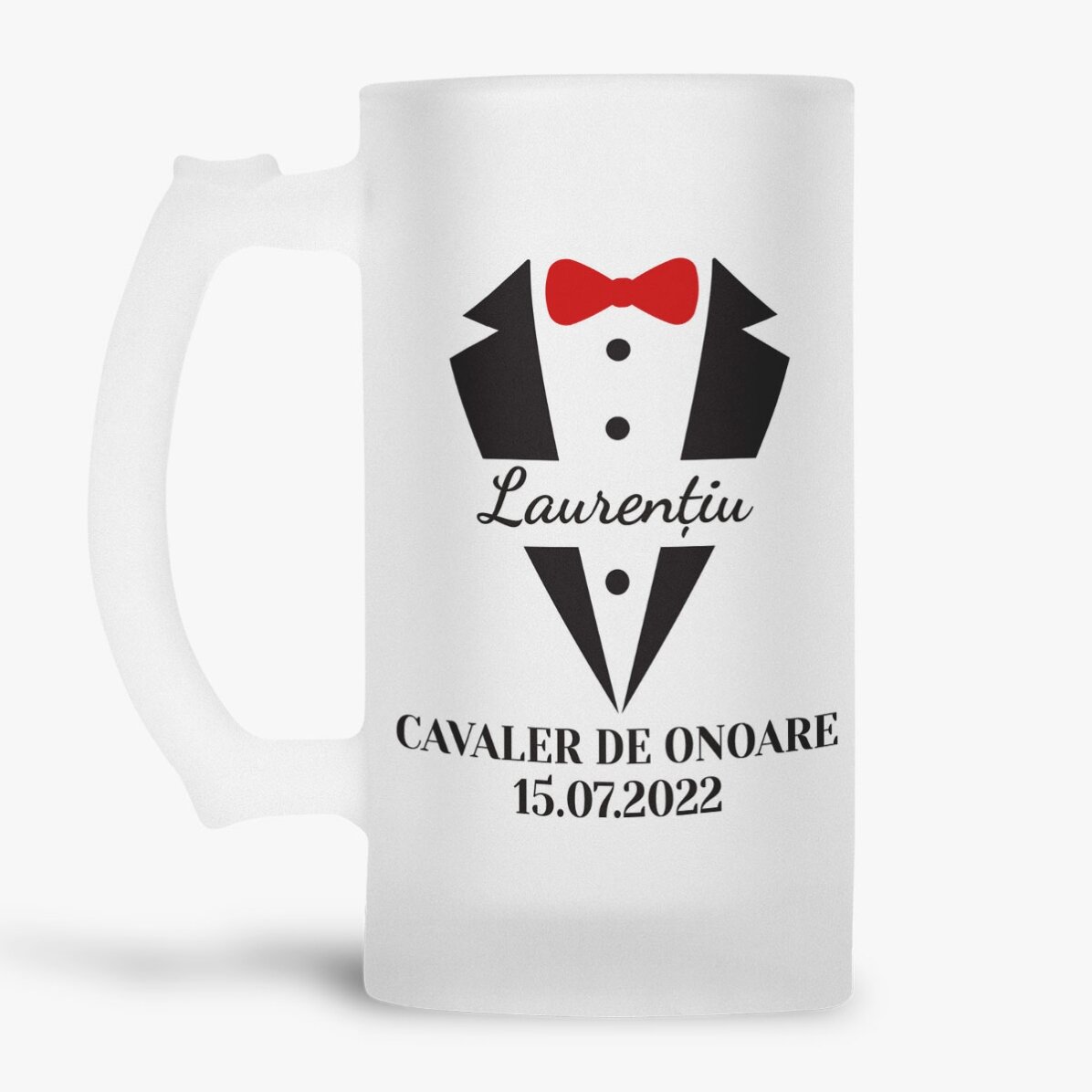 Chope à bière personnalisée avec inscription - Chevalier