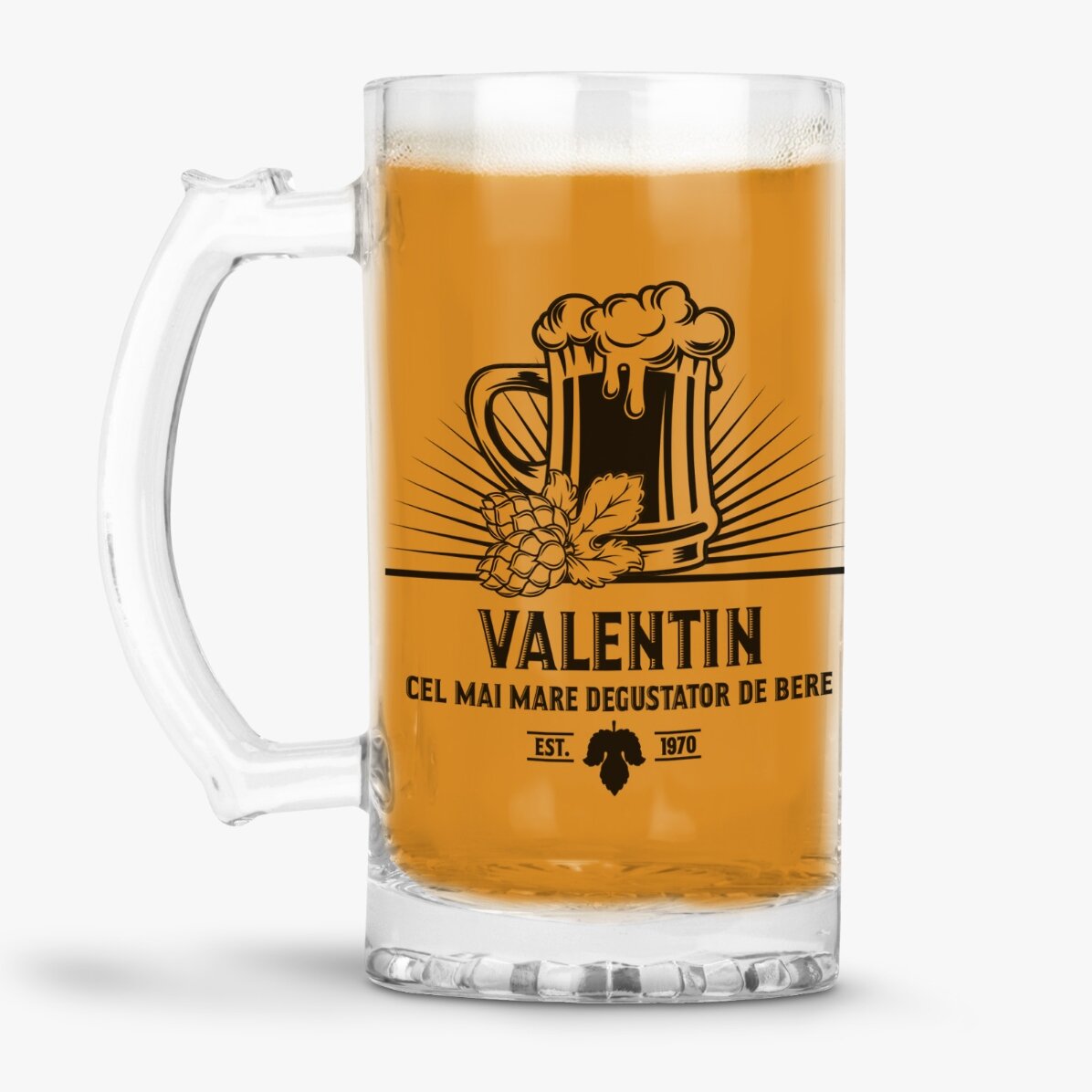 Chope à bière personnalisée avec inscription - Dégustateur de bière