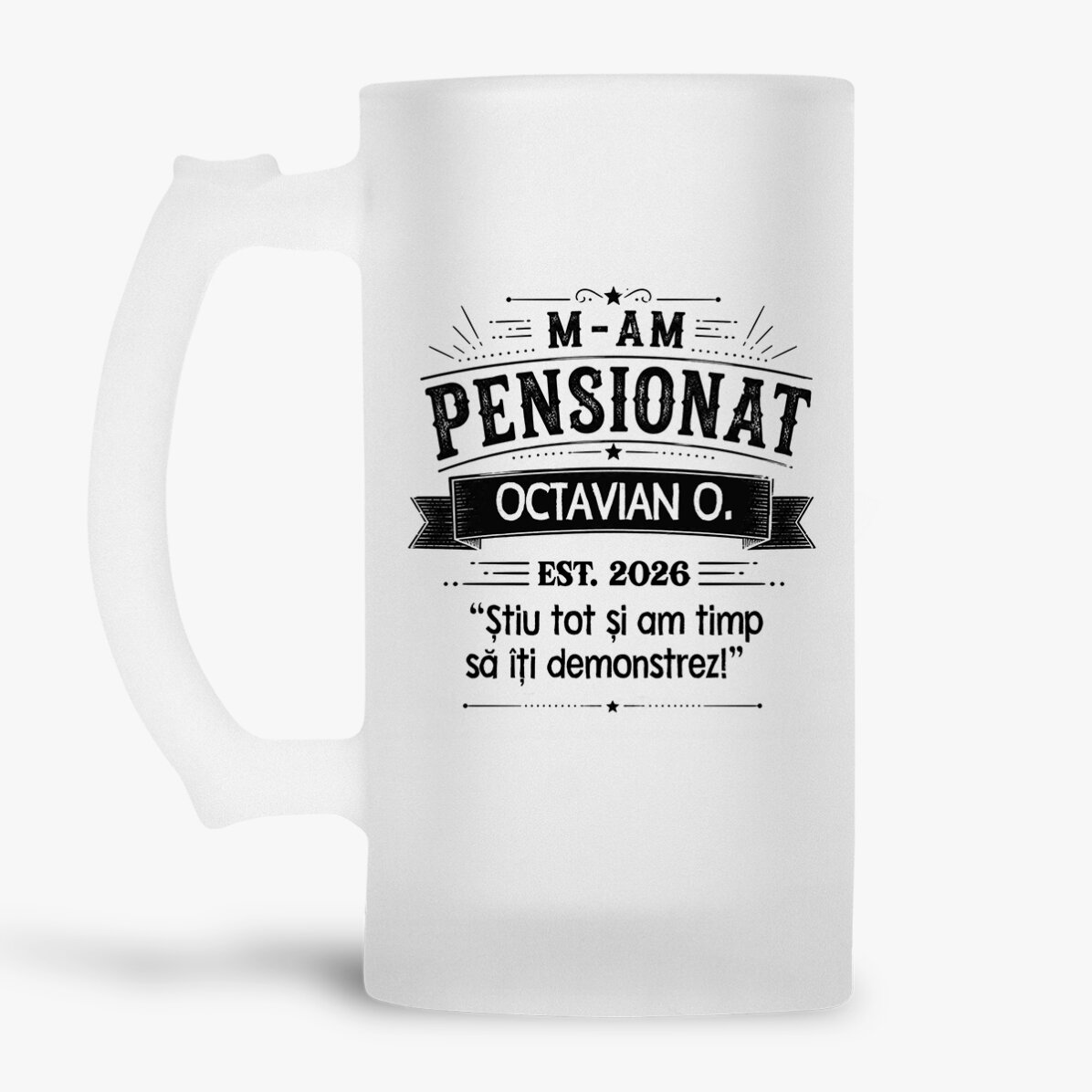 Chope à bière personnalisée avec inscription - Retraité