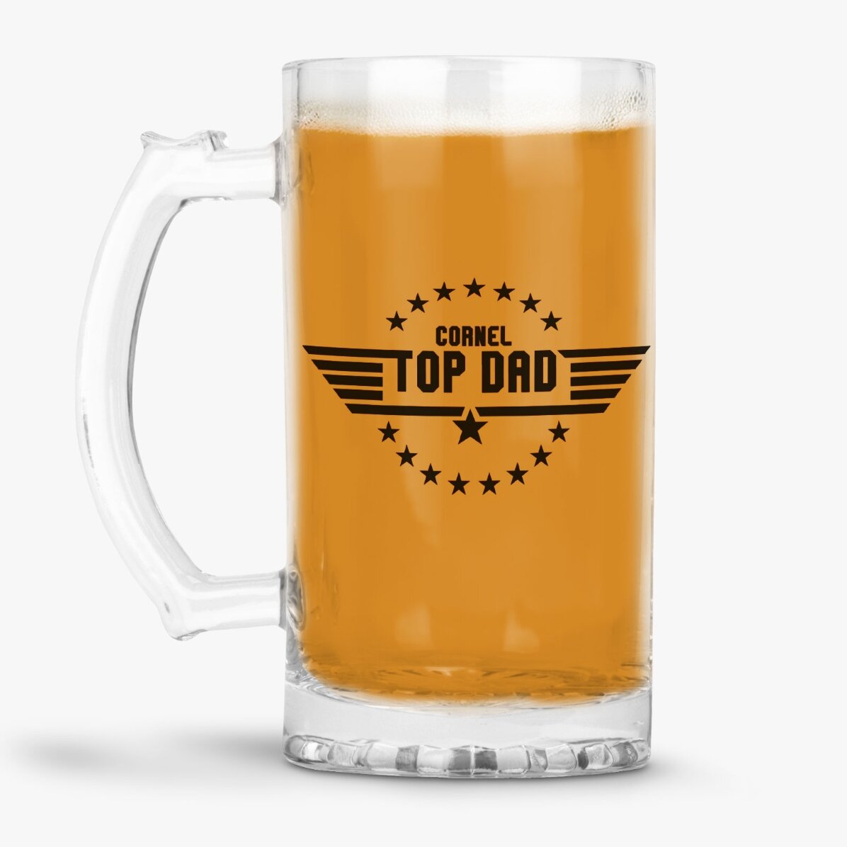 Chope à bière personnalisée avec inscription - Top Dad