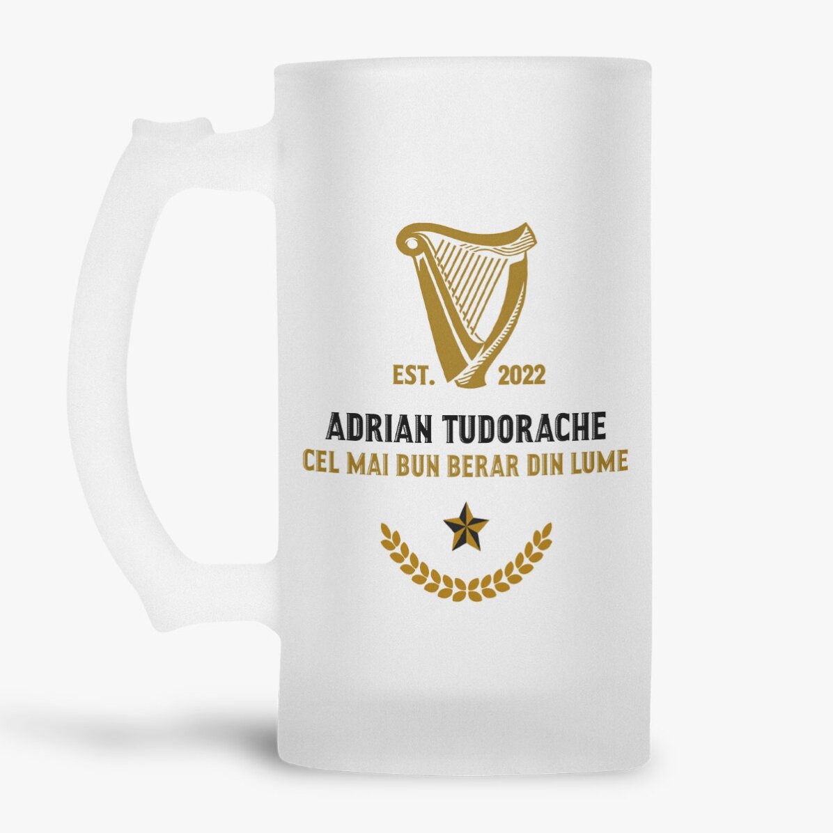 Chope à bière personnalisée avec un texte - World Beer Record