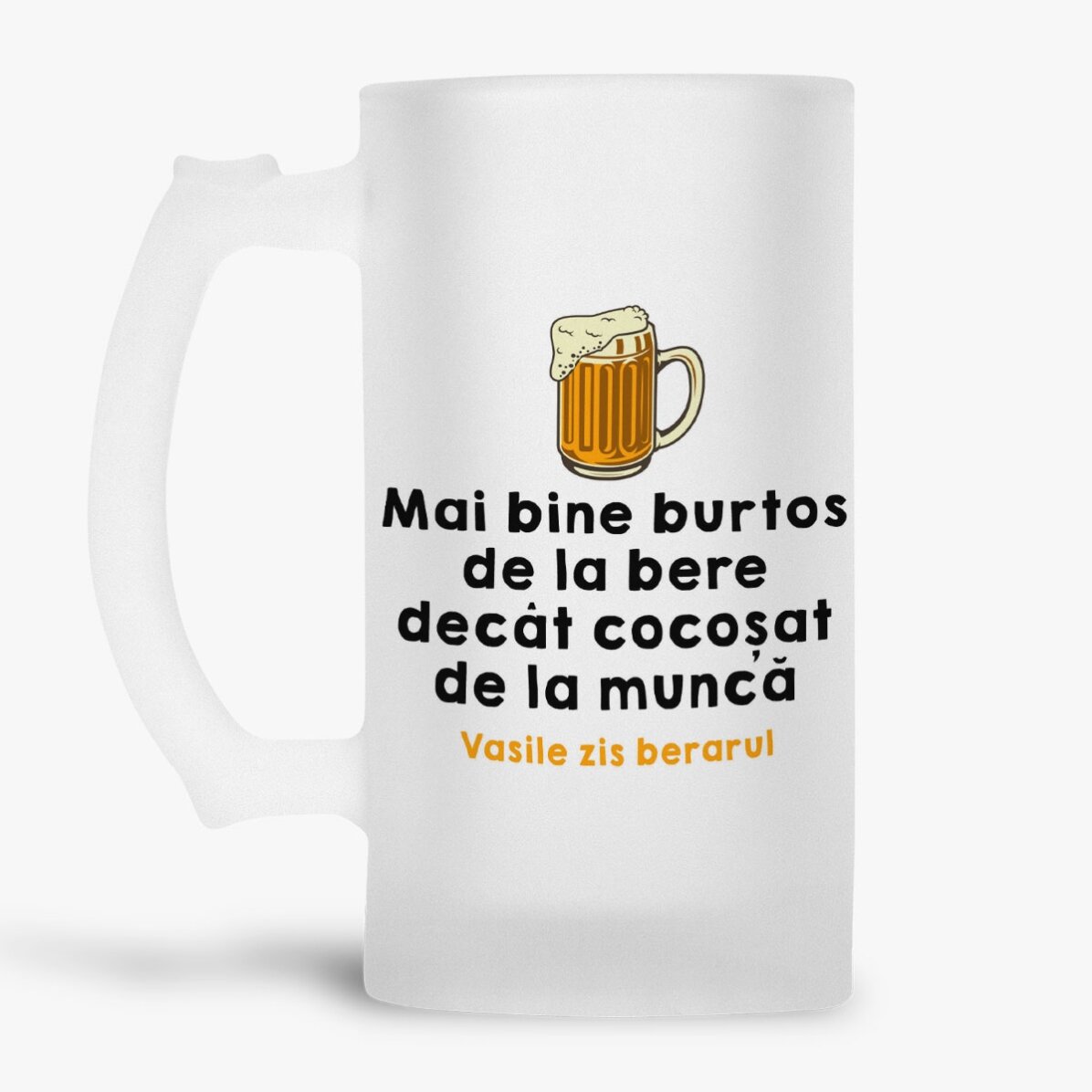 Chope à bière personnalisée avec un texte