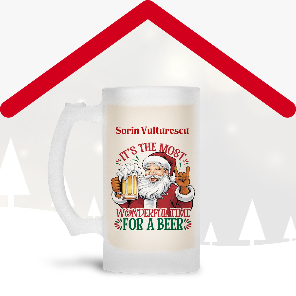Chopes à bière personnalisées pour Noël