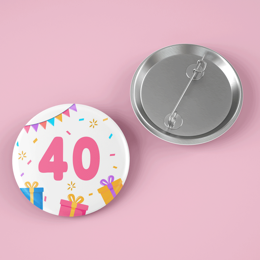 Badge personnalisé avec message - Anniversaire