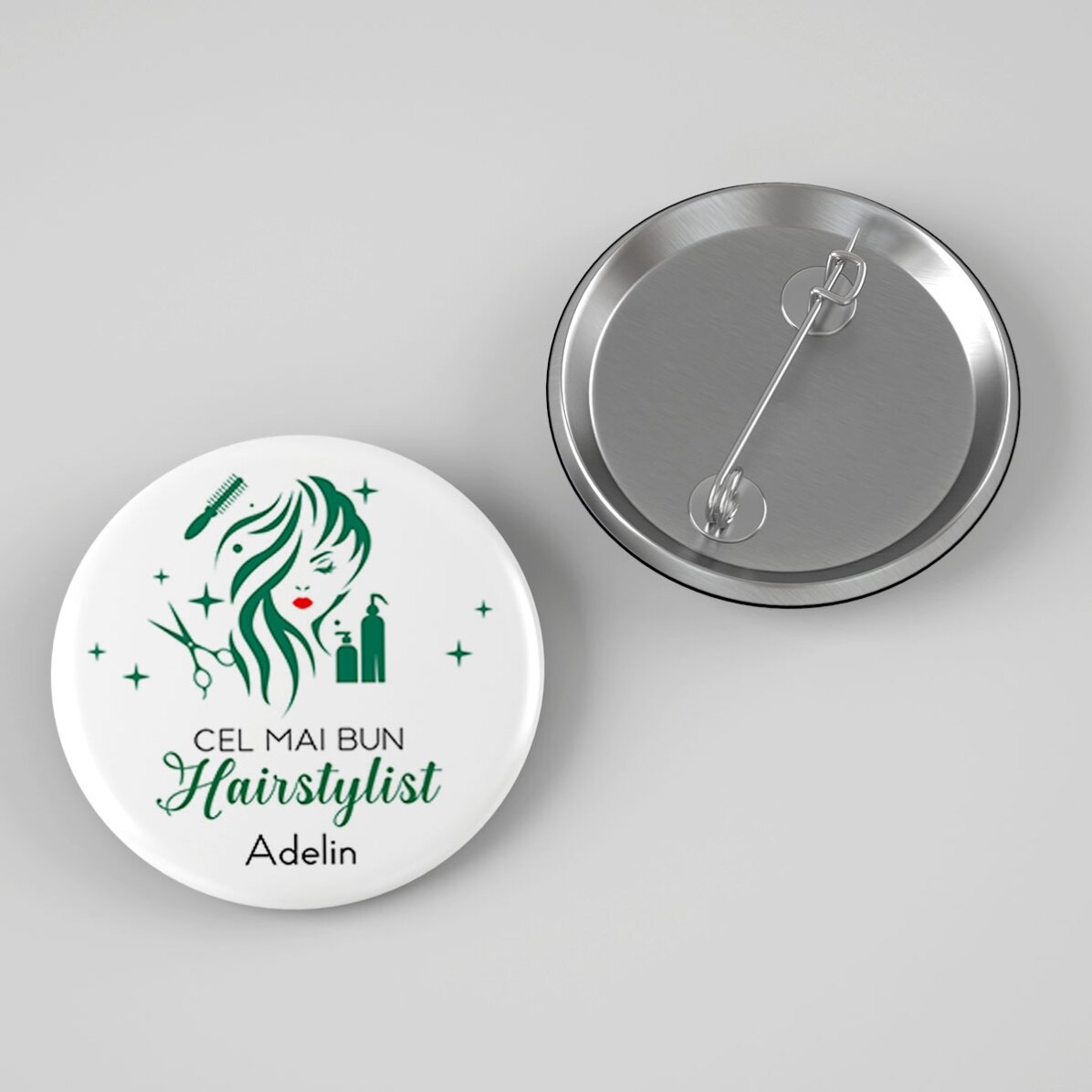 Badge personnalisé avec message - Le meilleur coiffeur